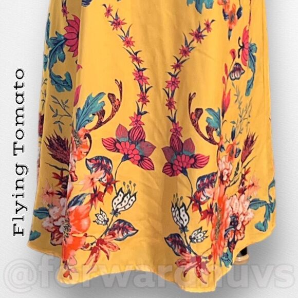 Flying Tomato Yellow Floral Halter Style Lined Mini Size Small - Picture 4 of 9